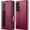 OCASE Portafoglio Cover per Samsung Galaxy Z Fold 6 - Borgogna | Custodia a Ribalta, Portafoglio in Pelle PU, Blocco RFID, 4 Slot per Carte, Supporto Integrato, Protezione Antishock