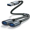 Pence & Moon Collective Splitter USB, adattatore doppio USB 1 in 2 out, convertitore diviso per caricabatterie e ricarica dati, compatibile con computer portatili, Mac, PS5, tastiera, mouse, stampante