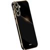 RankOne La Custodia del Telefono è Adatta per Samsung Galaxy A54 5G (6.4 Inches), Case per Cellulare in Silicone con Telaio Galvanico - Nero