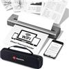 Phomemo Wifi Stampante Portatile A4 Kit 300DPI, Compatibile Airprint-Grigio | Nessuna app Stampa Veloce una Borsa e 4 Rotoli di Carta Termica, Compatibili Telefono e Laptop per Casa Ufficio-G100 Pro