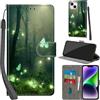 Haninsuze Cover per iPhone 14 Plus, Farfalla | Pelle PU Portafoglio, Porta Carte, Magnetica, Libro, Antiurto Custodia