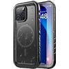 SPORTLINK Cover per iPhone 15 Pro Impermeabile 360 Gradi Antiurto, Nero/Mag | Militare Protettiva Rugged Resistente Custodia Antipolvere Subacquea IP68 Waterproof, Fotocamera/Schermo Doppia Protezione