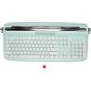 WAHEWUD Tastiera per macchina da scrivere wireless stile retrò 104 tasti Bluetooth 5.0 Supporto per tablet e telefono integrato Copritasti rotondi compatti Dispositivo multiplo (verde menta)