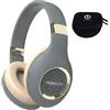 PowerLocus Cuffie Bluetooth over-ear, PowerLocus Wireless, Hi-Fi Stereo Deep Bass, morbidi paraorecchie pieghevoli con microfono integrato, cuffie wireless e cablate per telefoni cellulari, tablet, PC