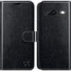 OCASE Portafoglio Cover per Google Pixel 7A (6,1 Pollici) Nero | Custodia a Ribalta, Portafoglio in Pelle PU, Blocco RFID, 3 Slot per Carte, Supporto Integrato, Protezione Antishock