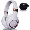 PowerLocus Cuffie Bluetooth over-ear, PowerLocus Wireless, Hi-Fi Stereo Deep Bass, morbidi paraorecchie pieghevoli con microfono integrato, cuffie wireless e cablate per telefoni cellulari, tablet, PC