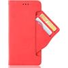 TingYR Cover per TCL 40 NxtPaper 4G, Flip Custodia Carte di Credito da Funzione Stand, Anti-Slip Slot Portafoglio Flip Protettivo Dell'ente Completo Slim Fit Cover.(Rosso)