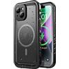 SPORTLINK Cover per iPhone 14 Impermeabile 360 Gradi Antiurto, Nero/Mag | Militare Protettiva Rugged Resistente Custodia Antipolvere Subacquea IP68 Waterproof, Fotocamera/Schermo Doppia Protezione