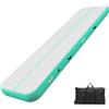VEVOR Tappetino Gonfiabile per Ginnastica Lunghezza 4 m Colore Verde Menta | con Pompa Elettrica, Spessore 20 cm, Carico max 200kg, per Palestra Spiaggia Parco, Esercizio di Yoga Cheerleading Acrobazie