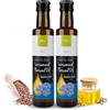 Elixi Olio di Semi di Lino Biologico Spremuto a Freddo 2x250 ml (500 ml), Ricco di Omega 3 con 59% ALA, Vegano, Prodotto in Finlandia, Omega 3-6-9, Puro e Naturale, Senza Additivi