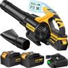 SOARFLY Soffiatore per Foglie a Batteria con 2 Batterie da 4,0Ah e Caricabatterie, Motore 21V da 28000 giri/min, 210 km/h / 1104 m³/h,Display LCD, 3 Velocità, per Giardino, Terrazza e Vialetto