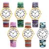 JewelryWe Orologio da donna in acciaio inox elastico: orologio analogico al quarzo in stile vintage boho, con bracciale in acciaio inox elastico, quadrante con numeri arabi grandi e ultra chiari
