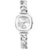JewelryWe - Orologio da Donna Cinturino Catena in Acciaio Inox Quadrante Quadrato Orologio al Quarzo Regalo per lei