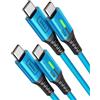 INIU Cavo USB C a USB C 100W, 2m+2m Cavo Type-C PD Ricarica Rapida, Blu | Nylon Cavo, QC 4.0 Tipo C Caricabatterie Cellulare per iPhone 17 16 15 Pro, Samsung S25, iPad Pro, MacBook, Xiaomi ecc.