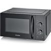 SEVERIN Forno a Microonde Solo, Microonde per Scongelare e Riscaldare con Piatto Girevole, Cavità 25 L, 6 Livelli di Potenza, Salvaspazio, 800 W, Nero - MW 7888