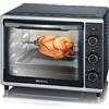 SEVERIN Forno Elettrico e Tostapane Ventilato, Mini Forno con Griglia e Teglia da Forno, Capacità 30 L, 1600 W, Argento/Nero - TO 2056