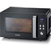 SEVERIN Forno a Microonde 2 in 1 con Grill, 25 Litri, 900W/1000W, 10 Livelli Potenza, 9 Programmi, Fondo Piatto in Ceramica, Cottura 2 Livelli, Libera Installazione, 49,5x41,5x28,8 cm, Nero - MW 7763