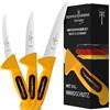 Schwertkrone Set di coltelli da macellaio Set di coltelli professionali a 3 pezzi, coltello da macellaio, coltello per disossare, coltello da macello, coltello da chef