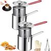 Generic Friggitrice multifunzione in acciaio inox 304 con manico cestello e coperchio, 2 pezzi