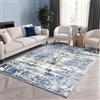 Autsel Tappeto Salotto Moderno 140x200cm Blu, Tappeti Pelo Corto Antiscivolo Lavabile in Lavatrice, Carpet Multiuso per Soggiorno, Camera da Letto, Cucina, Corridoio, Ingresso, Sala da Pranzo
