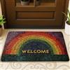 Generic Zerbino arcobaleno di benvenuto, mosaico colorato per interni ed esterni, per ogni stagione, decorazione artistica per l'ingresso della casa, retro in gomma, antiscivolo, resistente alla polvere