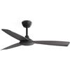 Sulion Ventilatore da soffitto LIA nero senza luce, motore DC 2.0 silenzioso, 6 velocità, funzione estate-inverno e timer, 3 pale ABS