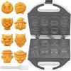 SugarWhisk Ferro Waffle Halloween, 8 design spaventosi, ferro da waffle elettrico con faccia di lupo-zucca, mummia, fantasma, strega, vampiro e altro, decorazione da cucina per Halloween, Bianco.