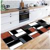 Siunwdiy Tappeto passatoia 2 Metri per corridoio, Nero, rosso e bianco, antiscivolo, patchwork, lavabile, al metro, per camera da letto, corridoio, Ingresso Casa,lungo regolabile,60X200CM