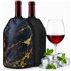 Shyllin Refrigeratore per Bottiglie Vino, Refrigeratore per Bottiglie Vino, Porta Ghiaccio per Bottiglie, Borsa Termica per Bottiglie per Feste, Picnic e Viaggi (Black+Black Gold)