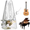 BORDEAG Metronomo Meccanico Trasparente: Metronomo Meccanico Ad Alta Precisione, Suono Potente, Metronomo Universale Per Pianoforte Chitarra Basso Ukulele (Trasparente)