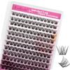 FADLASH Ciglia Finte a Ciuffetti 144pcs Ciglia Finte Naturali da 0,07mm Curva D Mix 8-16mm DIY DIY Lash Cluster Ciuffetti Volume Russo a Casa Saloni