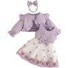 eqenkely Vestito Tutù e Cardigan Set per Bambine Vestiti+Cappotto Inverno per Festa | Elegante,Papillon Tulle abiti e Giacca ,Completi Bimba Inverno 6 12 mesi 2 3 anni per Battesimo, Festa,Compleanno 1 anni
