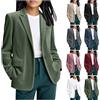 WOXIHUAN Blazer Giacca Velluto a Coste Donna Giacche un Pulsante Cappotto Collare di Ribaltamento Cardigan a Maniche Lunghe Giacca Fronte Aperto Parka Slim Fit Outwear Taglie Forti Maglia da Uffici