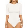 ALGALAROUND Body da donna con scollo rotondo, a mezza manica a 1/2, a maniche lunghe, top basic da donna, in cotone, a maniche lunghe, per donna 2025, inverno, autunno