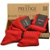 CALZE PRESTIGE (2 PAIA ROSSE) Calze uomo lunghe a coste in pregiatissimo cotone 100% filo scozia -100% MADE in (Brescia) ITALY - confezione regalo. (45-47)
