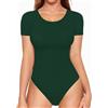 ALGALAROUND Body da donna a maniche corte aderente con scollo rotondo, in cotone ELegant