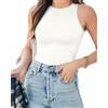 ALGALAROUND Body da donna senza maniche, scollo rotondo, canotta da donna, body basic sexy Y2K, abbigliamento estivo, body da donna