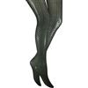 CALZE PRESTIGE (1 PAIO) Elegante collant traforato con disegno geometrico, elasticizzato, morbidissimo, effetto seta - 100% Made in (Brescia) Italy (Verde bosco)