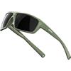 ATTCL Occhiali da sole polarizzati Wrap occhiali da sole UV occhiali sportivi TR90 montatura ultraleggera 5001 verde+frame