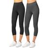 Merry Style Leggings 3/4 Donna MS10-144 (Nero/Melange Scuro, L)