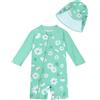 Cooraby Costume da bagno bambino bambino bambino bambina UPF 50+, manica lunga, con chiusura lampo, asciugatura Rash Guard