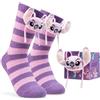 Disney Calze Pantofola Donna Adolescenti Taglia EU 35-41, 3D Caratteri Soffice Letta Calzini Antiscivolo, Regalo Donna
