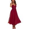 Vagbalena Abito Vintage in Maglia per Donne Sexy con Scollo a Halter Vestito da Sera per Feste Abito da Ballo Lungo a Ruota Vita Alta Abito da Ballo per Il Diploma Abito da Sposa
