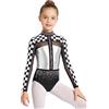 CHICTRY Body Ginnastica Artistica Bambina Body Ginnastica Ritmica Jumpsuit Allenamento Monopezzo Tuta Intera Artistica Per Ragazza Bianca