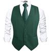 Alizeal Gilet classico da uomo tinta unita per completo da lavoro vestibilità regolare gilet da smoking, Verde scuro, S