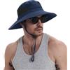 Wmcaps Cappello Pescatore Uomo e Donna Tesa Larga Boonie Uomo Cappelli Anti UV Protezione Solare Estivo Safari, Militare Cappellino Montagna e Trekking Cowboy Bucket Hat (Navy)