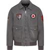 Infinity Leather Giubbotto Bomber in Pelle Vintage Con Stemma da Uomo, Stile Aviatore G-1 Giubbotto da Aviatore in Vera Pelle di Agnello Con Polsini a Coste, Fodera in Cotone e Dettagli con Toppa