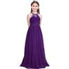 Freebily Vestito Lungo Bambina Elegante Principessa Pizzo Floreale Chiffon Tutu Abito da Sera Cerimonia Damigella d'Onore Comunione Vestiti Bimba Festa di Compleanno