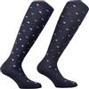 CALZE PRESTIGE (2 PAIA) Calze uomo lunghe in pregiatissima lana merino extrafine, elasticizzate, calde e morbide disegno cravatta - 100% made in (Brescia) Italy (A1 blu-blu)