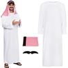 BSBUY Vestito Arabo Uomo 3PZ Carnaval Costume Set Arabo Sceicco Bianca